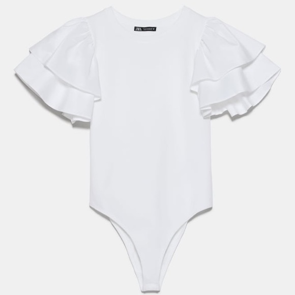 Zara Tops - Zara TRF white jumpsuit with ruffles